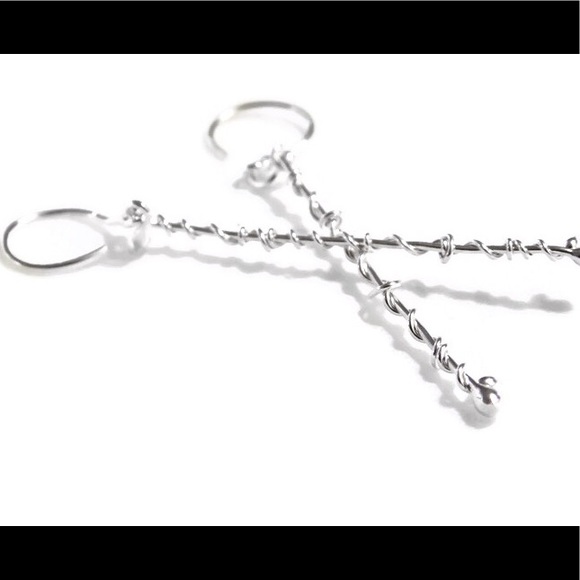 Vine Bar/Stick Earrings - 999 Fine Silver - Picture 4 of 7
